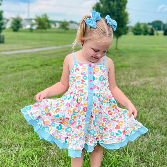 4.3GSD2452 Girls Summer Short Sleeve Dress