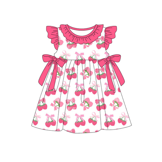 4.3GSD2455 Strawberry Rose Red Short Sleeve Dress