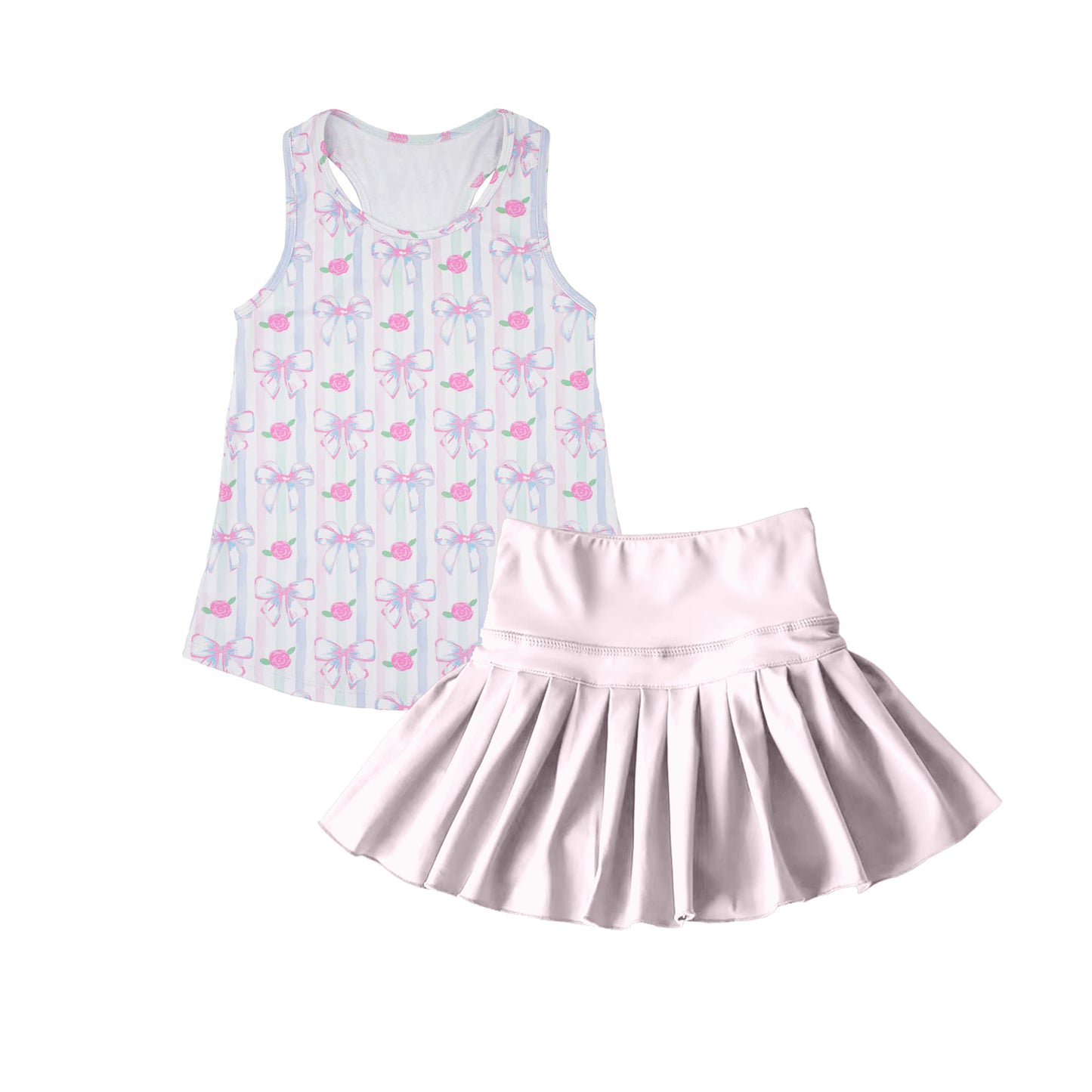 4.4GSD2457 Pink Bow Yoga Suit