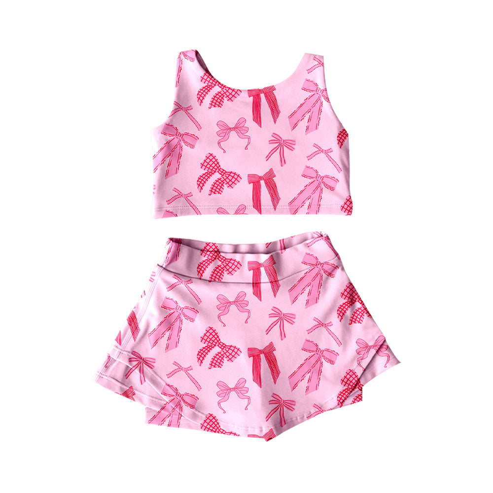 4.4GSD2459 Watermelon Red Bow Yoga Suit