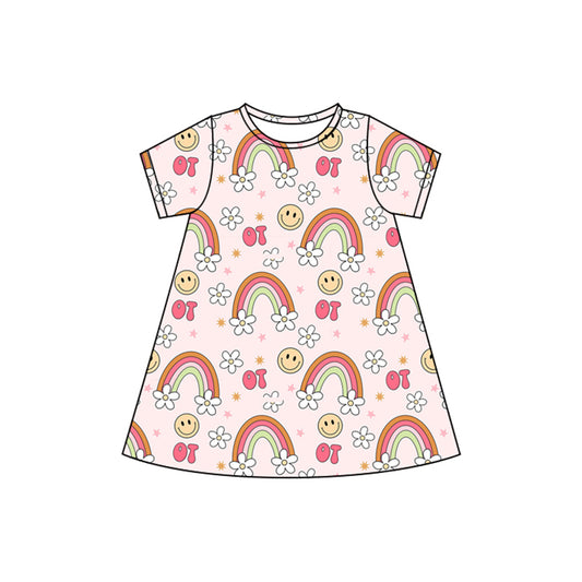 4.8GSD2478 Rainbow Short Sleeve Dress