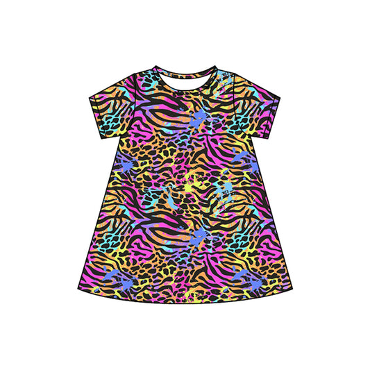4.8GSD2479 Tiger pattern short-sleeved dress