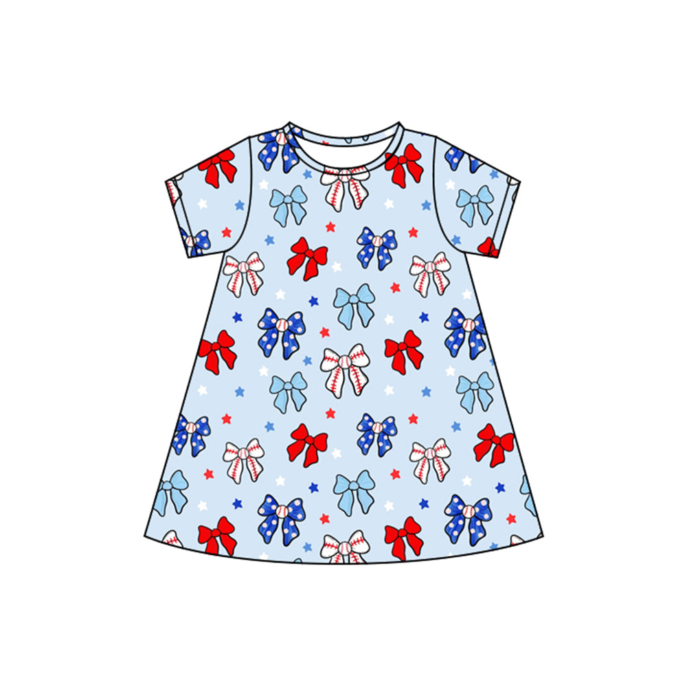 4.8GSD2480 Colorful Bow Sleeve Dress