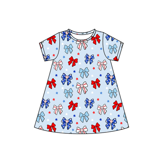 4.8GSD2480 Colorful Bow Sleeve Dress