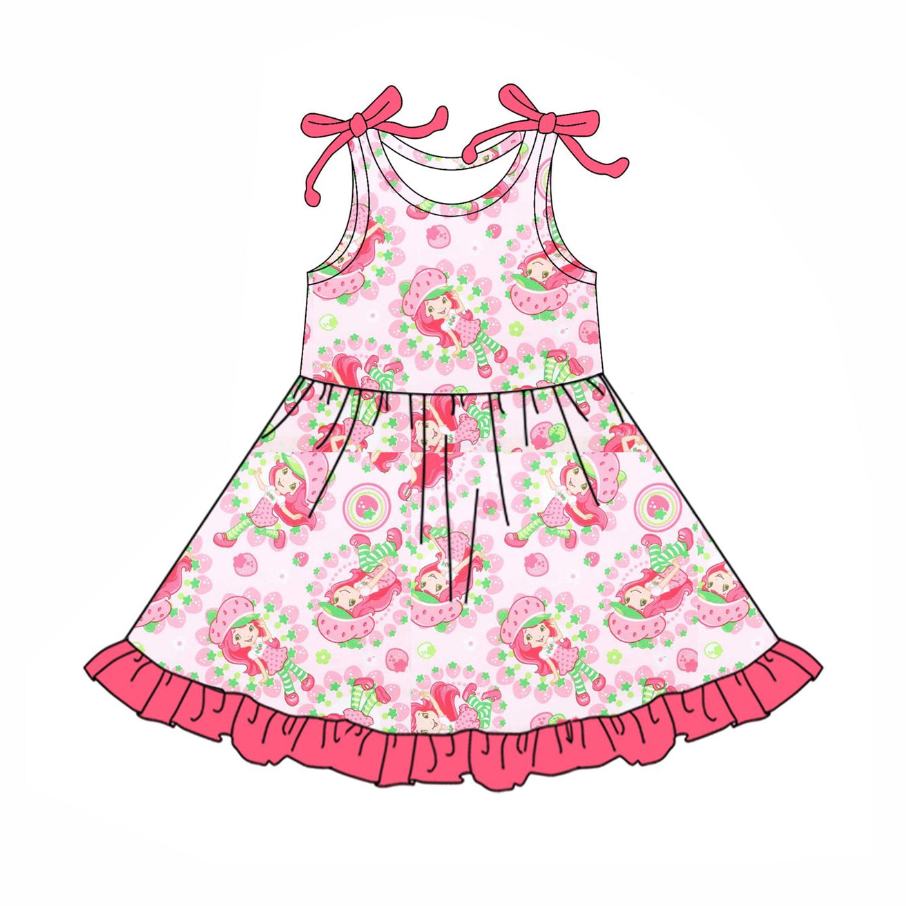 4.12 GSD2504 Cartoon doll dress with suspenders