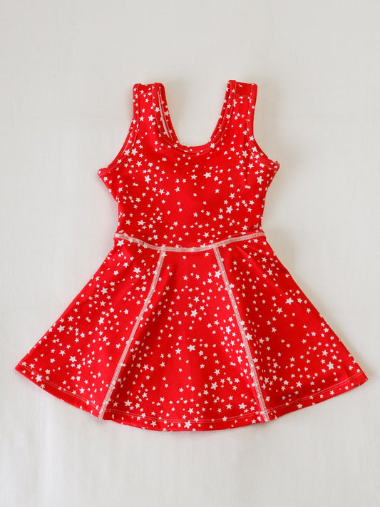 4.14 GSD25011 Red Yoga Short Sleeve Skirt