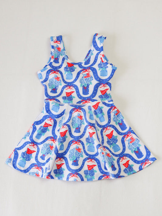 4.14 GSD25012 Blue Yoga Short Sleeve Skirt