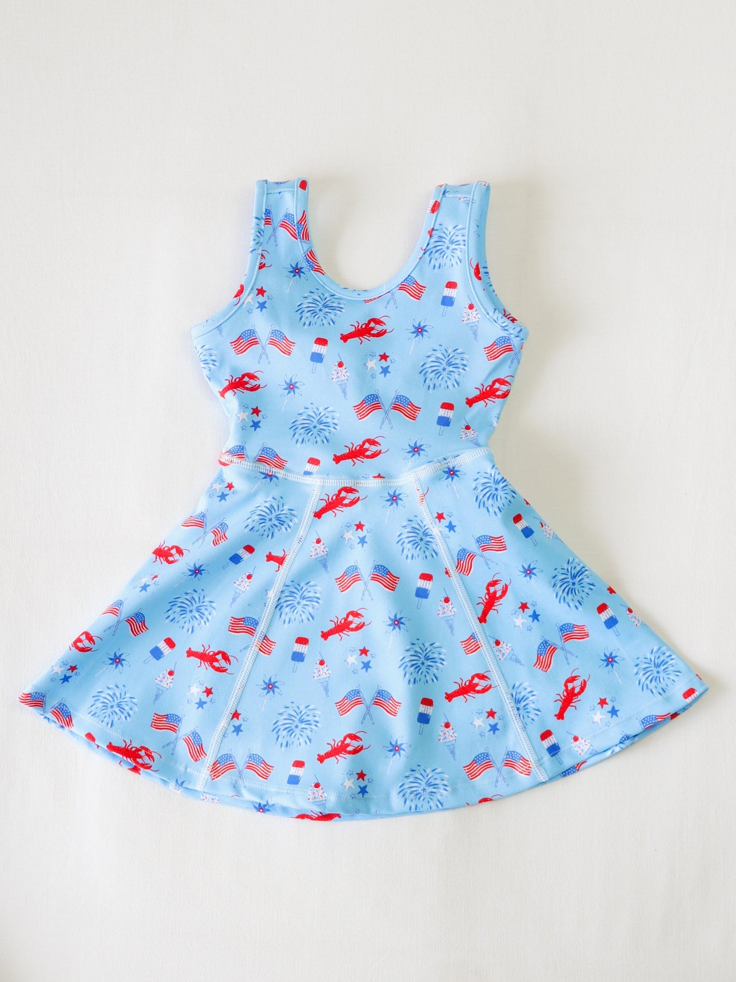 4.14 GSD25013 Lobster flag yoga short sleeve dress