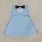 NEW RTS NO MOQ cotton GSD2515 Cute Clothes Baby Girls Summer Blue Sleeveless Knee Length Dress
