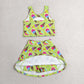GSD2520 Baby Girls Colorful Leopard Ice Creams Vest Top Skirt Shorts Yoga Active Clothes Set