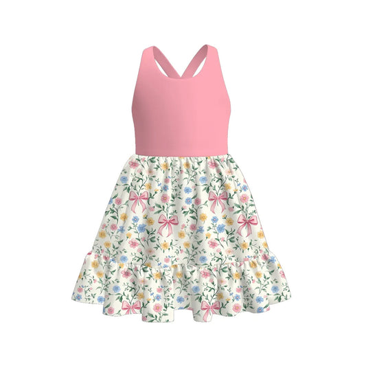 6.4GSD2525 Pink Sleeveless Floral Dress