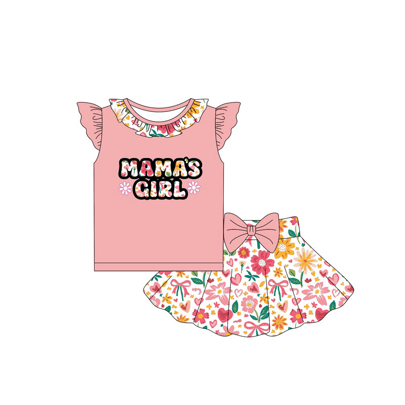 6.4GSD2530 Watermelon Red Flower Mom's Girl Set