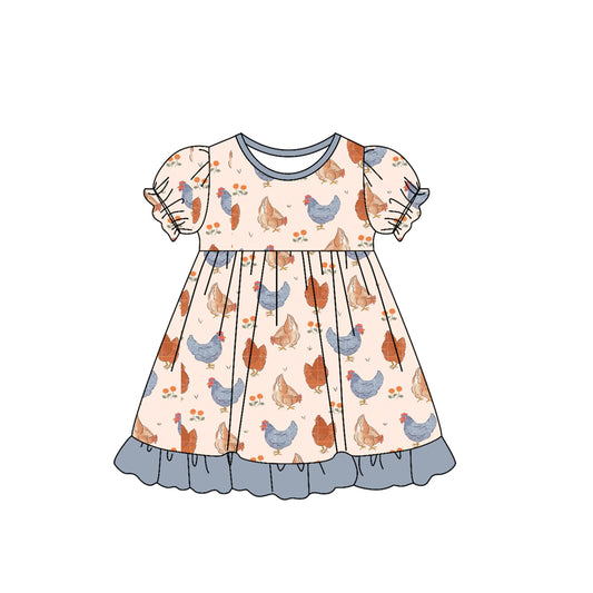 4.25 GSD2543 Short-sleeved cartoon chicken dress