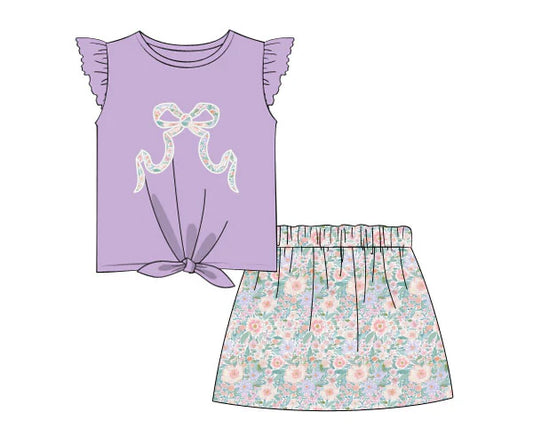5.1GSD2553 Purple Bow Summer Suit