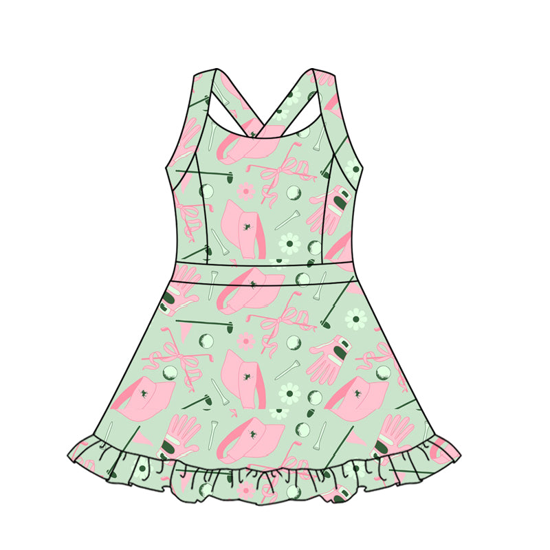 5.10 GSD25669 Green Golf Club Yoga Dress