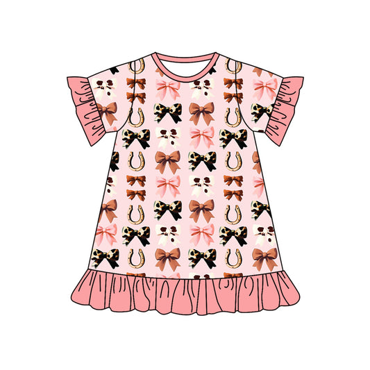 5.22 GSD2588 Cow pattern girl's short-sleeved dress