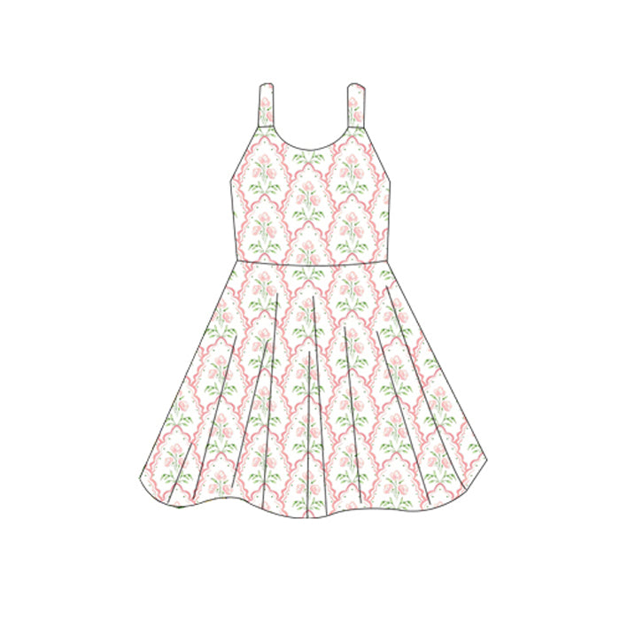 5.27GSD2600 Pink tulip suspender dress