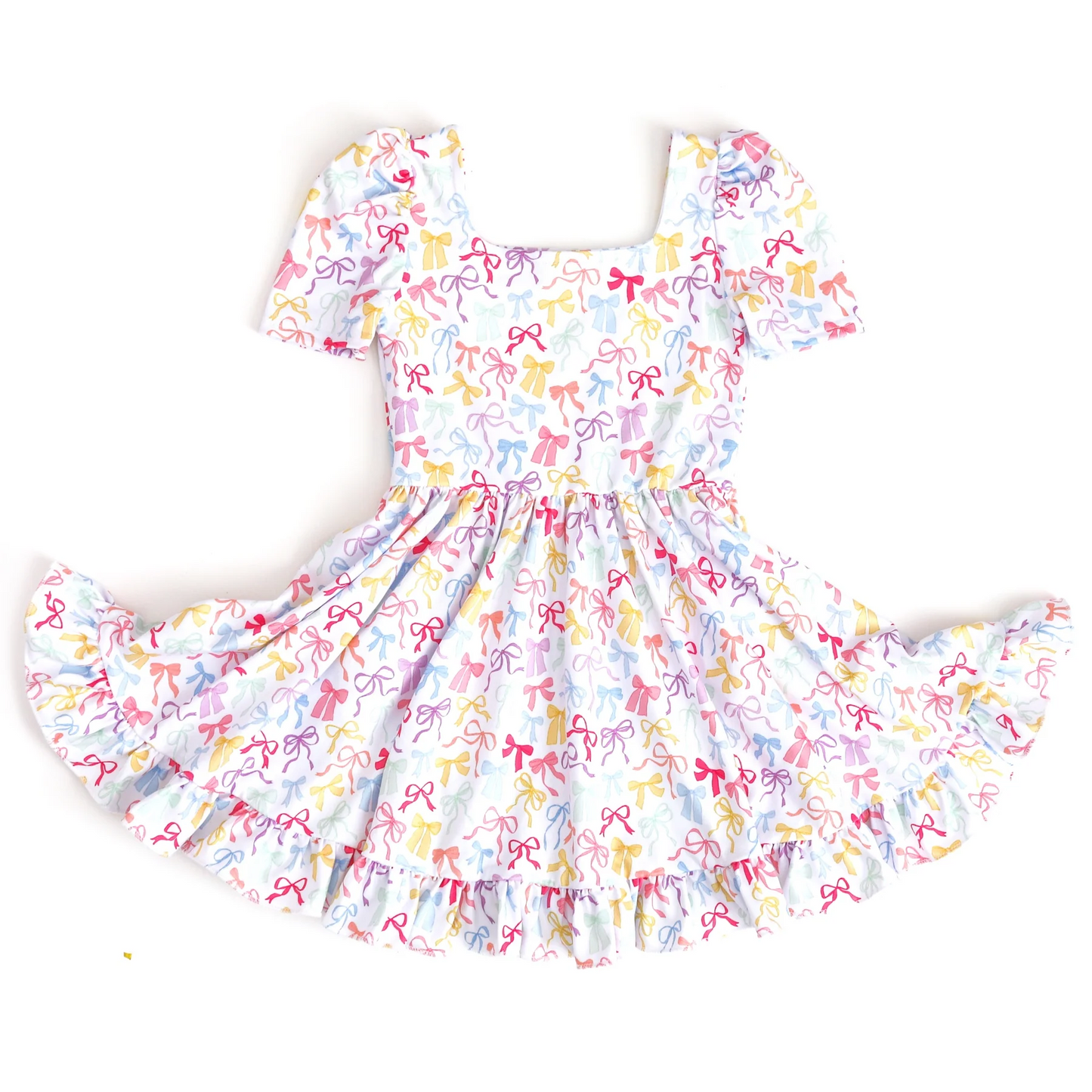 5.27GSD2606 Colorful bow short-sleeved dress