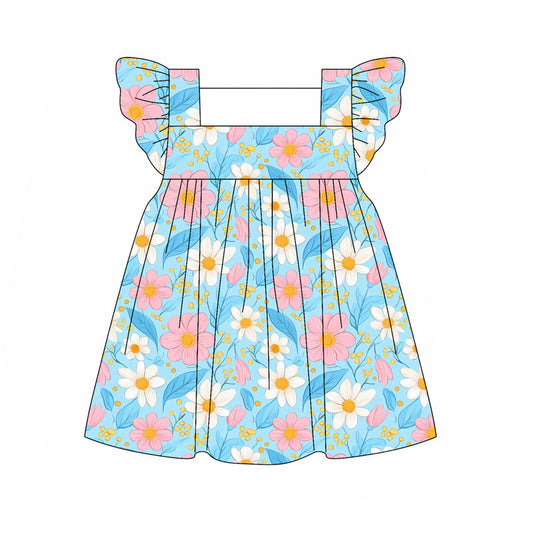 5.27GSD2609 Colorful Flower Flying Sleeve Dress