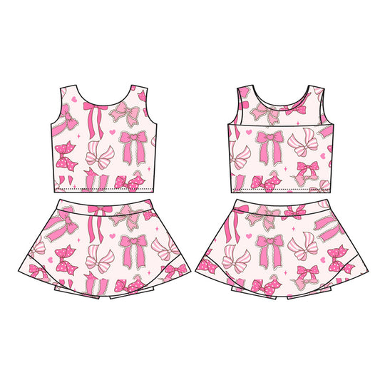 5.27GSD2624 Bow Pink Yoga Set