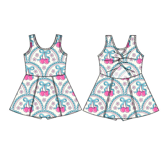 5.27GSD2627 Cherry Flower Sleeveless Yoga Dress