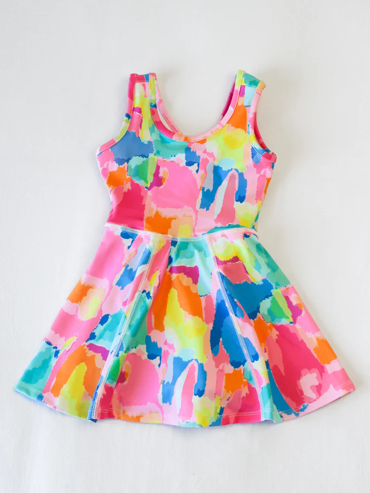 5.27GSD2629 Colorful tie-dye sleeveless yoga dress