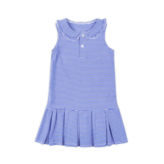 5.28GSD2636 Blue striped short-sleeved dress