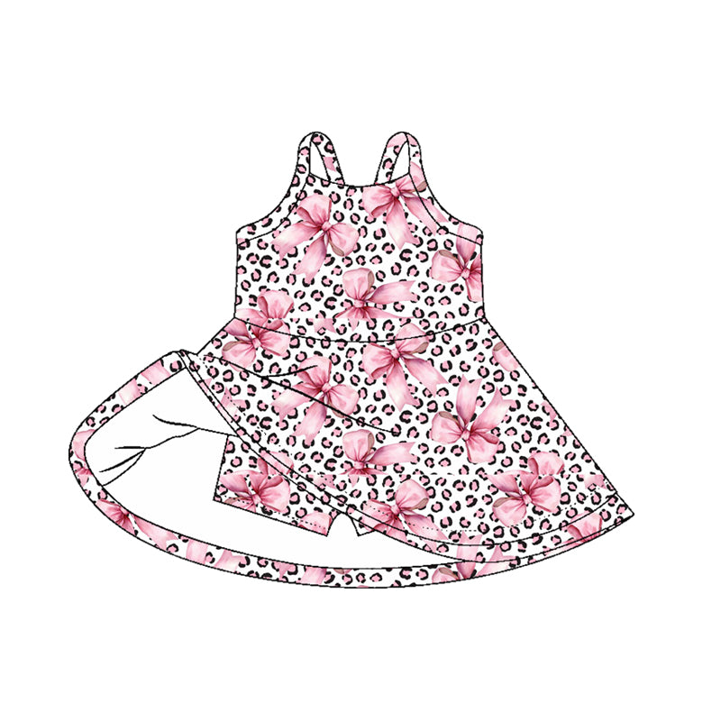 5.30 GSD2648 Pink leopard print flower sling yoga dress