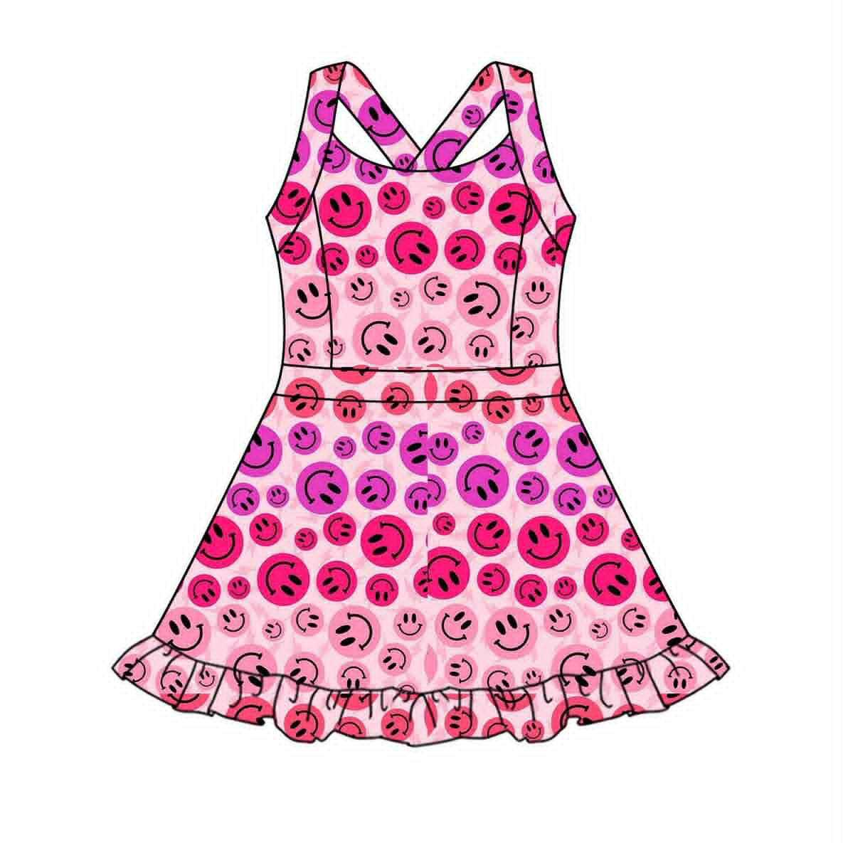 6.2GSD2656 Smiley Girls Suspender Yoga Dress