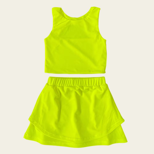 6.2GSD2661 Yellow Girls Yoga Solid Color Set