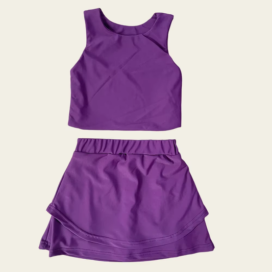 6.2GSD2662 Purple Girls Yoga Solid Color Set