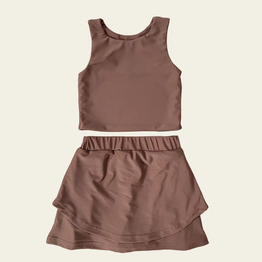 6.2GSD2666 Brown Girls Yoga Suit