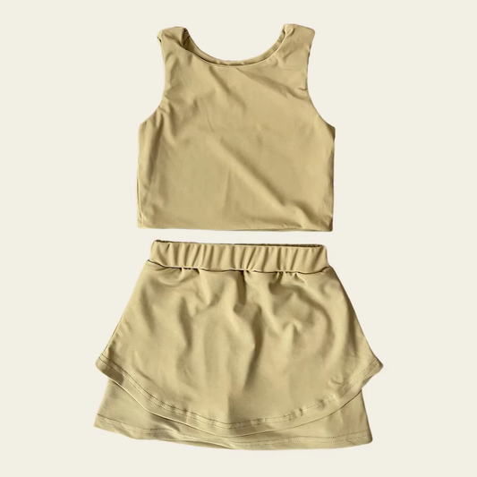 6.2GSD2668 Khaki Girls Yoga Suit