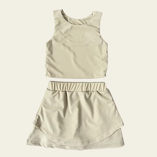 6.2GSD2669 Beige Girls Yoga Suit
