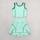 GSD2671 Baby Girls Sleeveless Vest Top Skirt Short Yoga Active Sport Clothes Sets