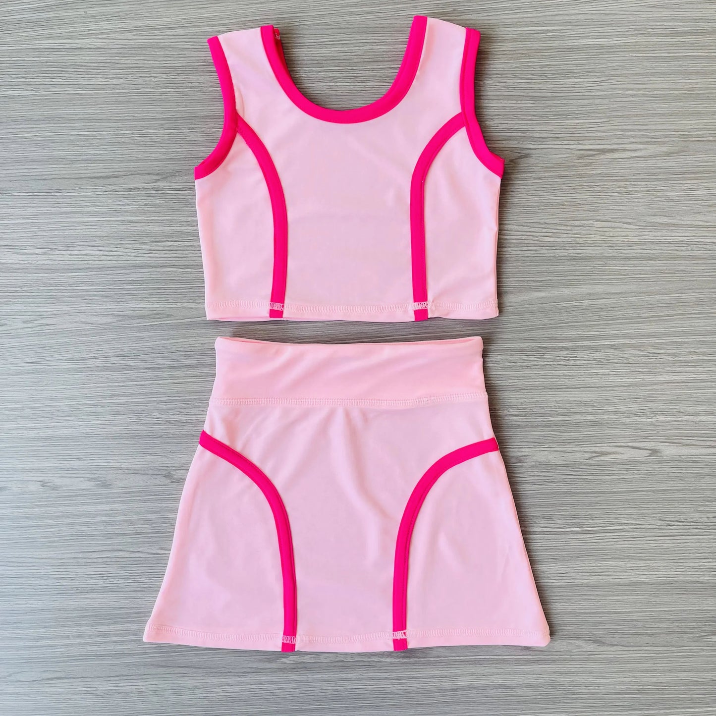6.2GSD2675 Pink Girls Vest Yoga Suit