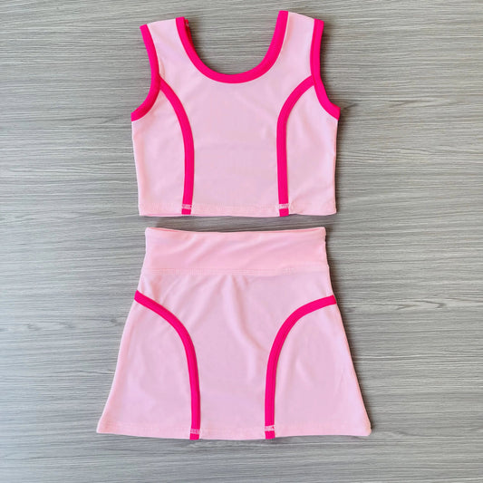 6.2GSD2675 Pink Girls Vest Yoga Suit