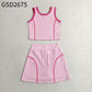 Baby Girls Pink Sleeveless Vest Top Skirt Shorts Yoga Active Clothes Set