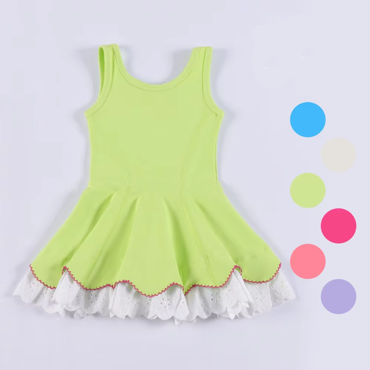 6.6GSD2681 Green Lace Yoga Dress