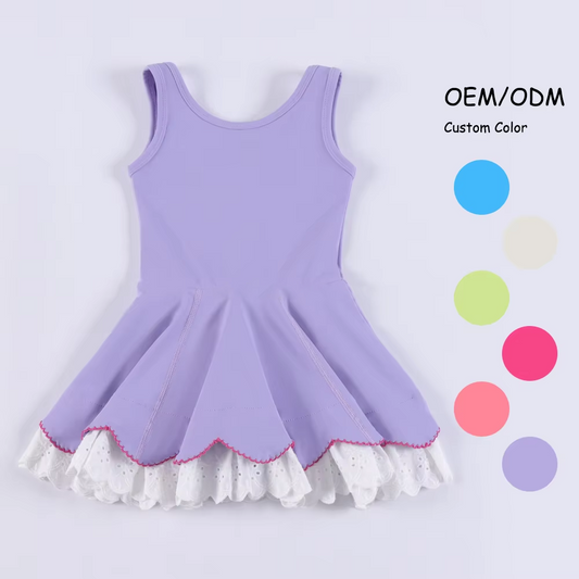 6.6GSD2685 Purple Lace Yoga Dress