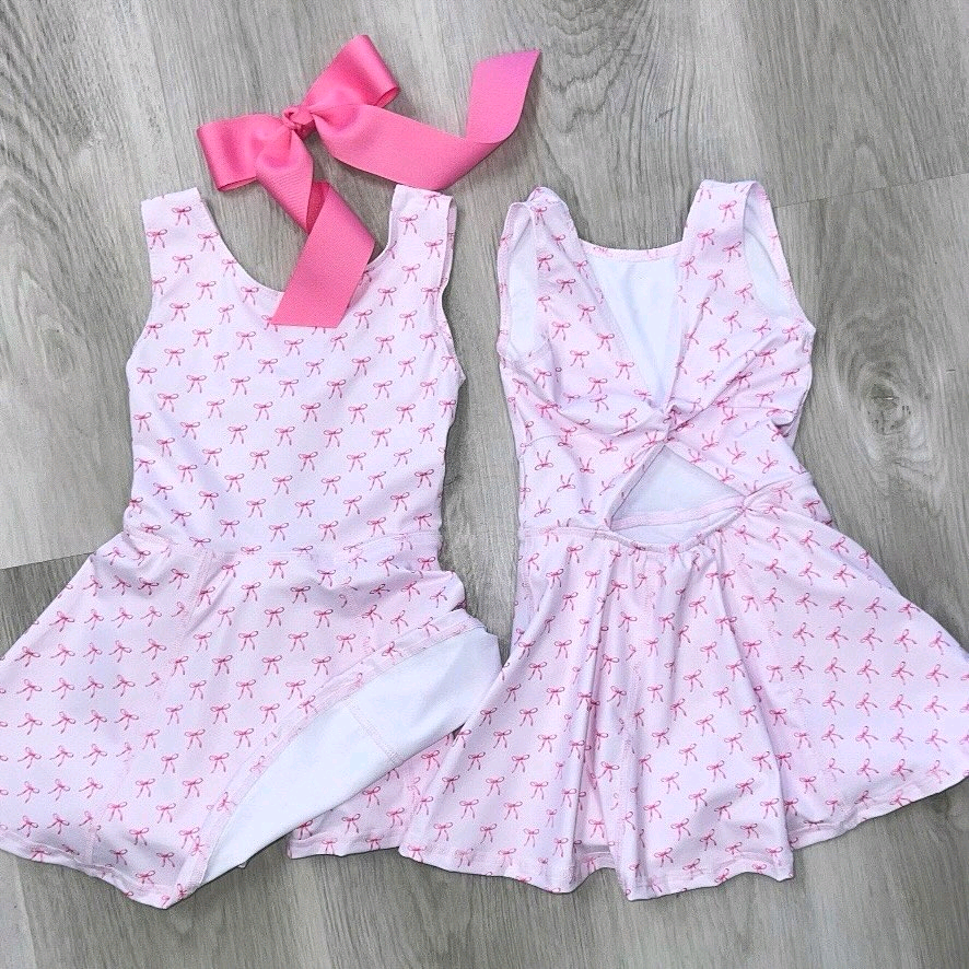 6.6GSD2686 Pink Bow Yoga Dress