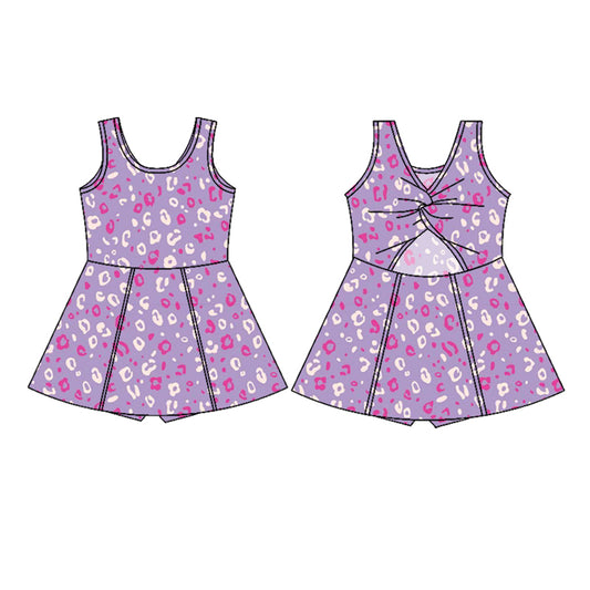 6.11GSD2700 Purple Leopard Print Sleeveless Yoga Suit