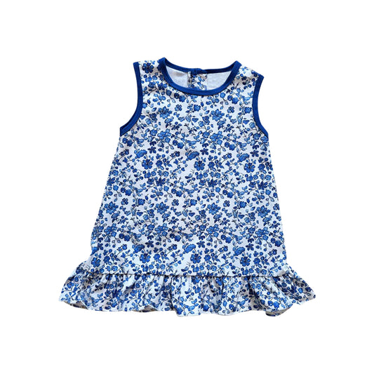 6.11GSD2705 Blue floral sleeveless dress