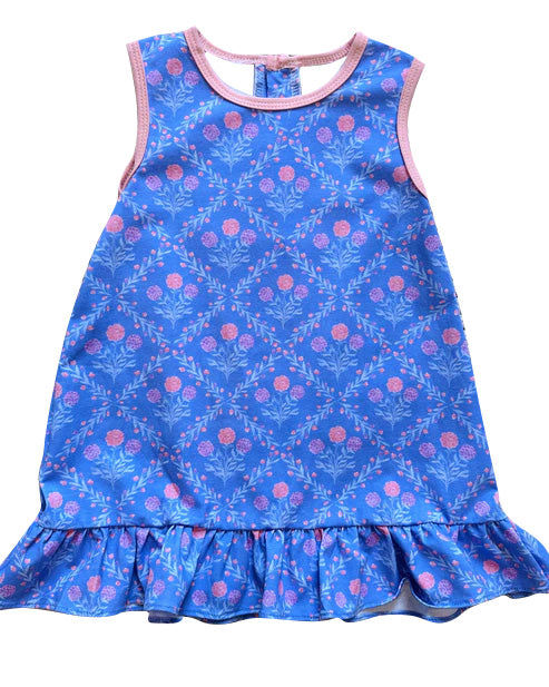 6.11GSD2706 Blue lace sleeveless dress