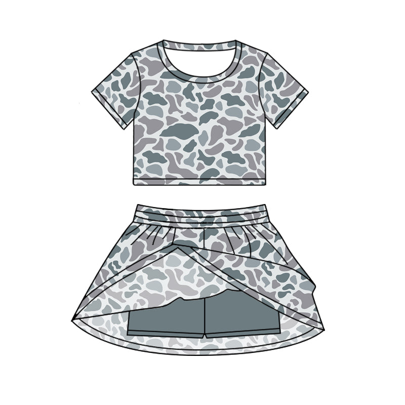 6.20GSD2724 Light grey camouflage short-sleeved suit