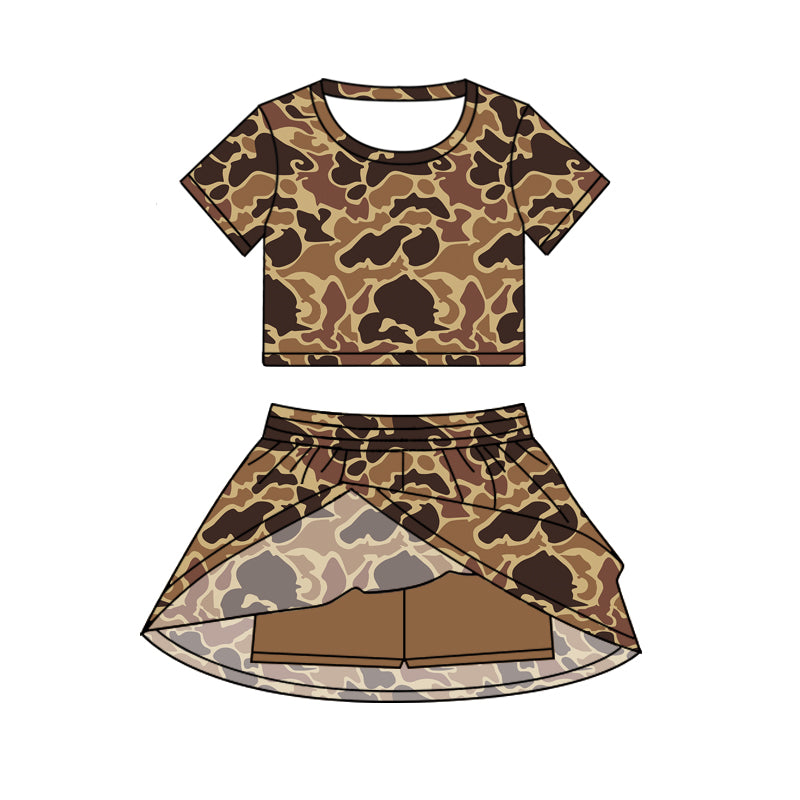 6.20GSD2725 Brown camouflage short-sleeved suit