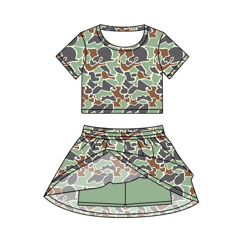 6.20GSD2727 Green camouflage short-sleeved suit