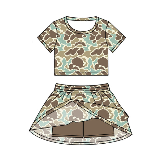 6.20GSD2729 Light brown camouflage short-sleeved suit