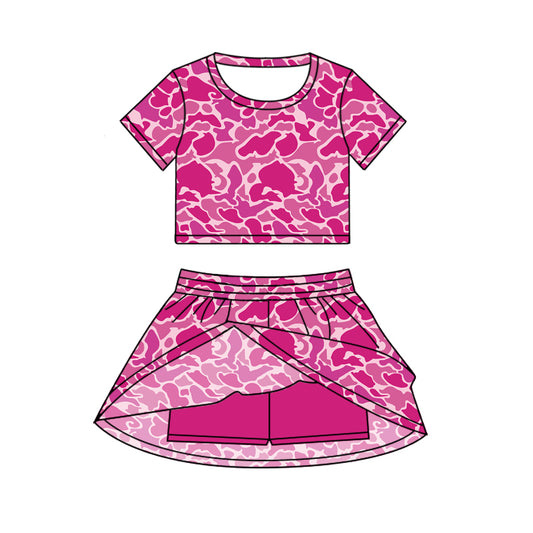 6.20GSD2730 Rose red camouflage short-sleeved suit