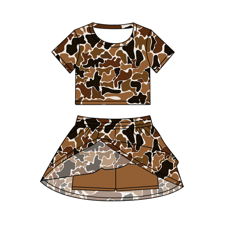 6.20GSD2731 Dark Brown Camouflage Short Sleeve Suit